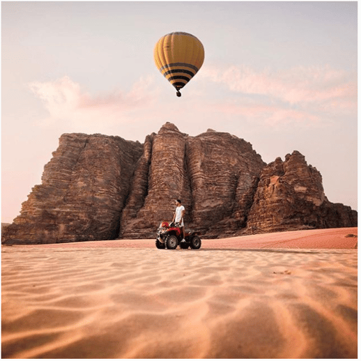 hot air balloon and four wheeler