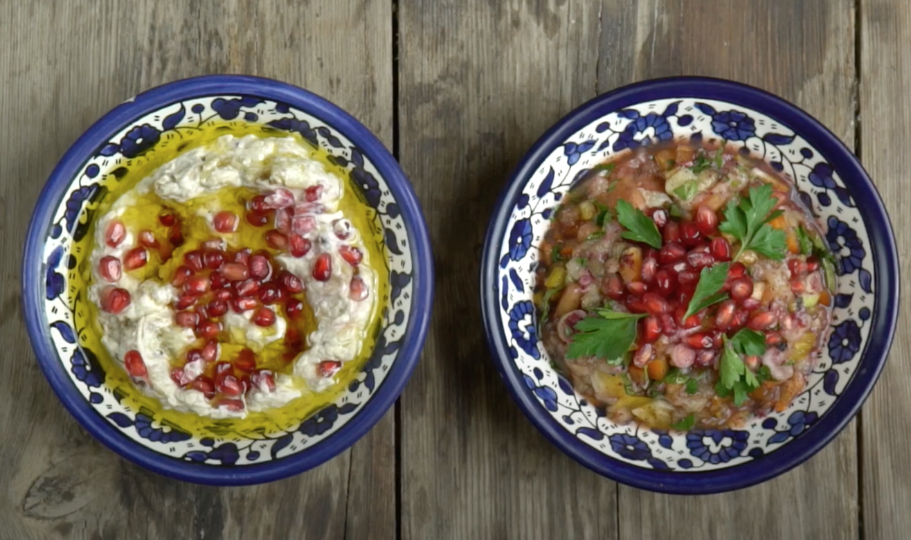 Baba Ghanouj and Moutabbal 