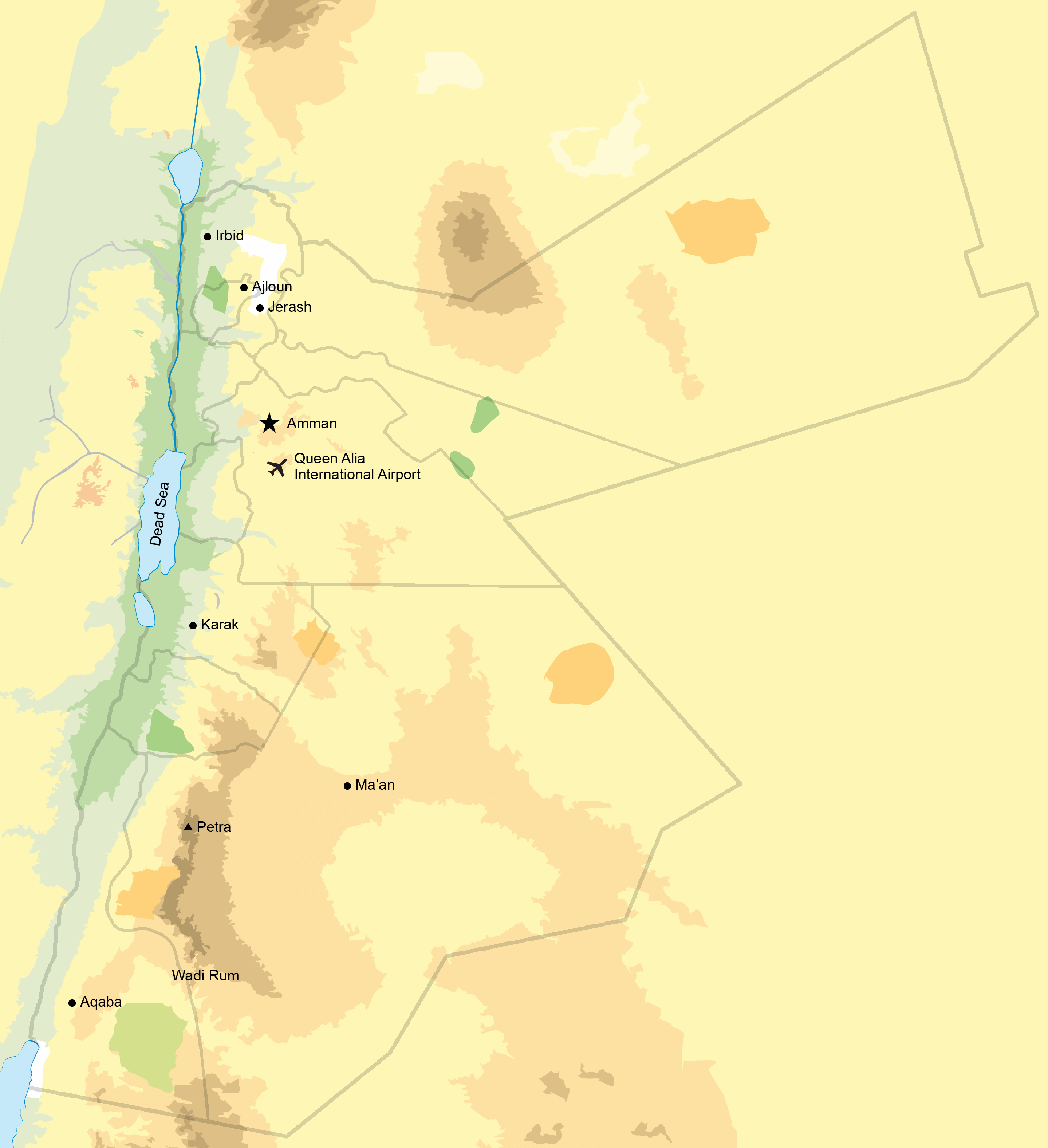 jordan tourist map