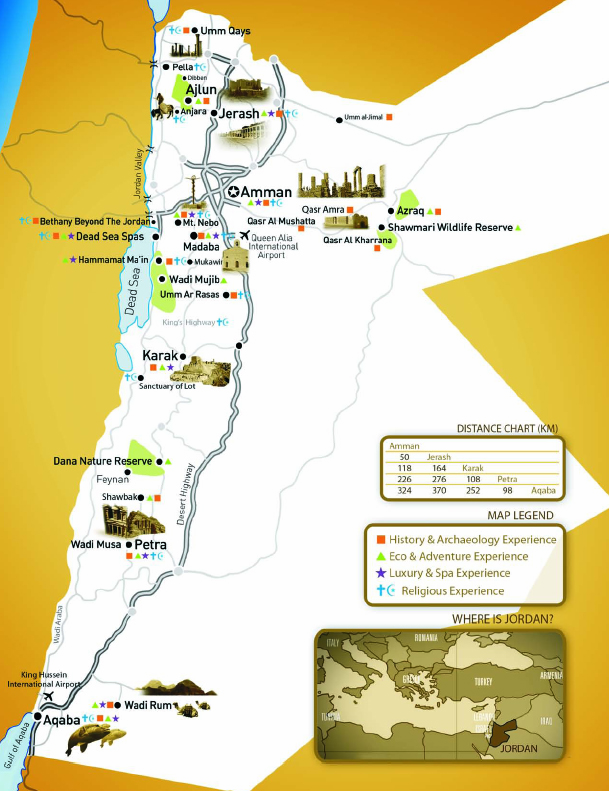 jordan pass attractions map